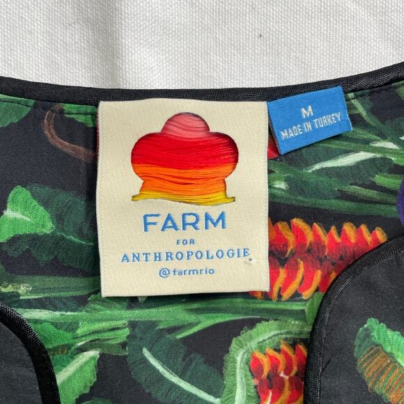 Farm Rio X Anthropologie Adriana Tropical Birds Blouse Size Medium - Picture 5 of 11